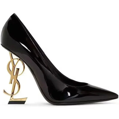 Elegant Metal Heel Patent Leather High Heels