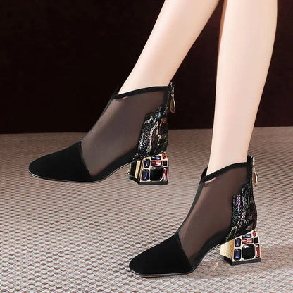 Luxury Rhinestone Ankle Boots