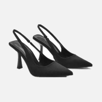 Leather Pointed Toe Thin Heels Pumps