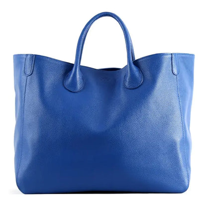 oversized blue tote bag